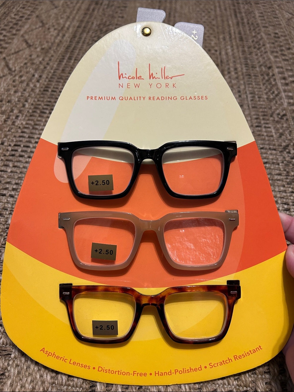 Nicole Miller Reading Glasses Trio - Black, Beige, Tortoise